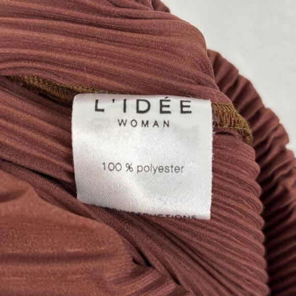 L'idee Soiree One Shoulder Long Sleeve Midi Dress in Chocolate Size 8 - Picture 7 of 8